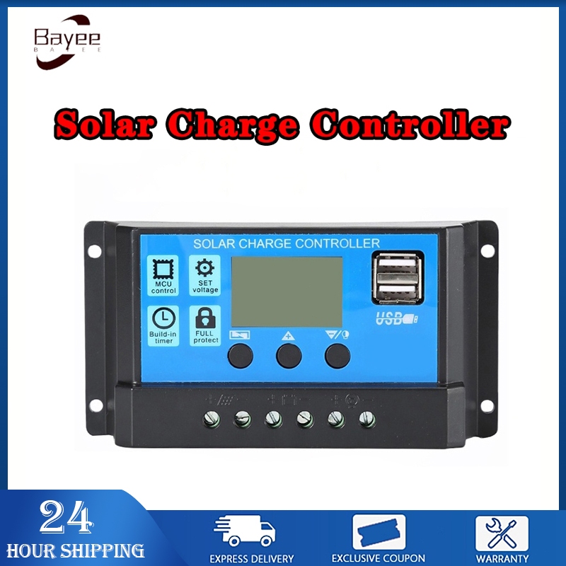 10A 20A 30A PWM Solar Charge and Discharge Controller 12V 24V Auto LCD ...