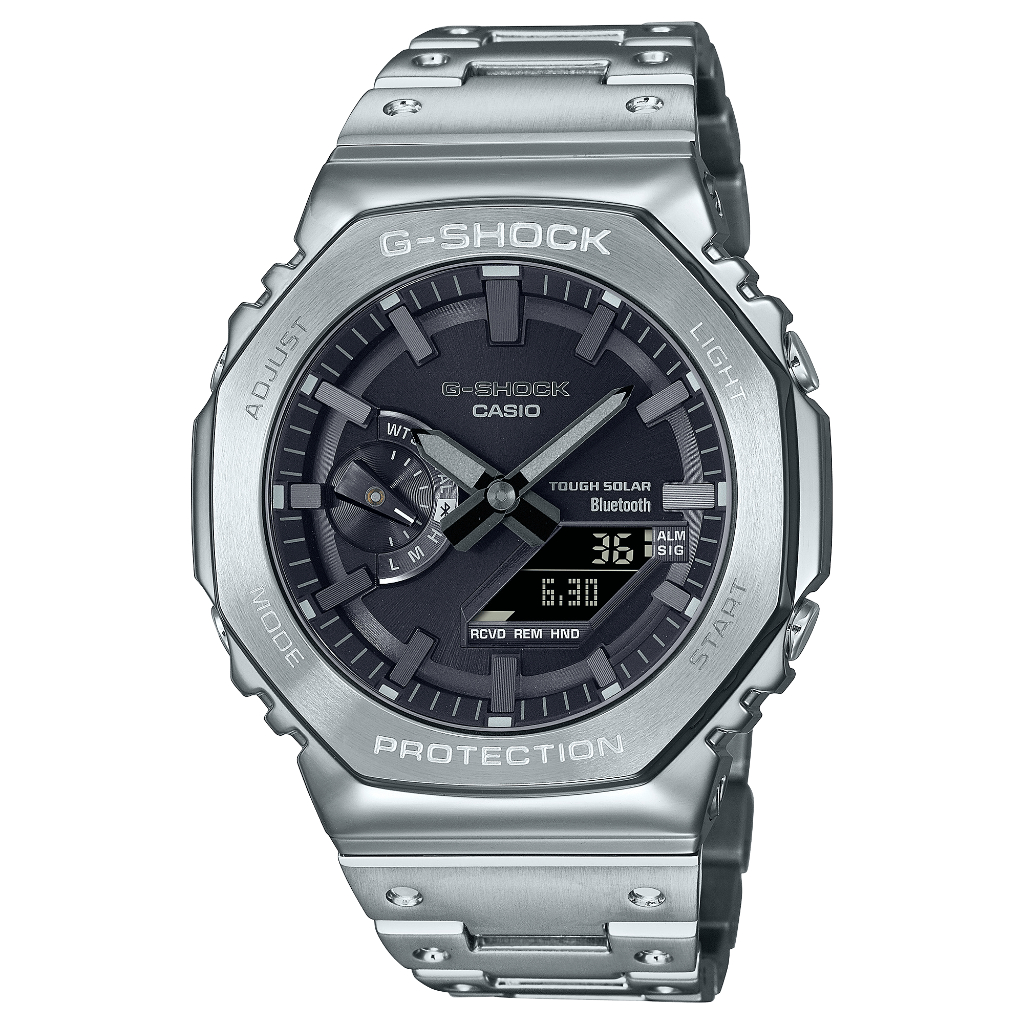 Casio G Shock GM B2100D 1ADR Silver Stainless Steel Strap 200 Meter Bluetooth Solar Watch Shopee Philippines