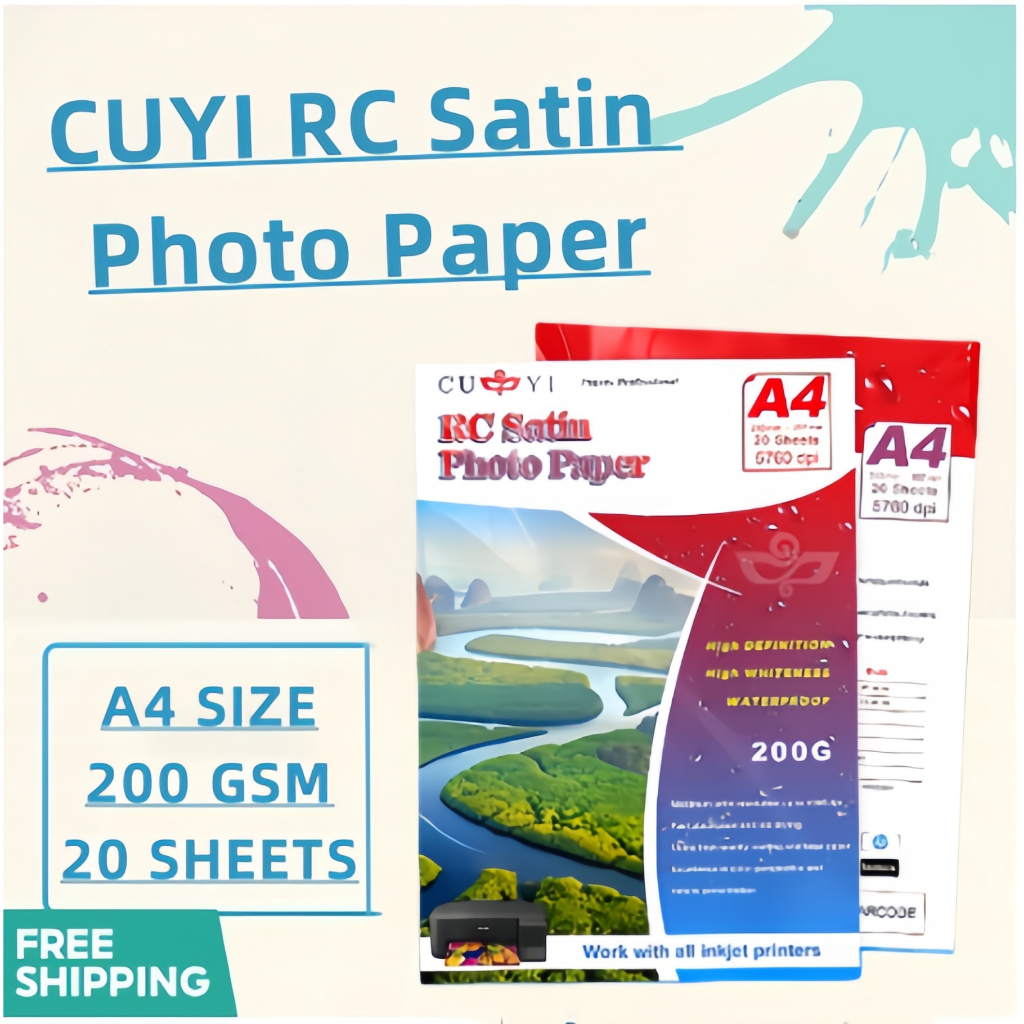 A4 Size CUYI RC Satin Photo Paper Resin Coated No Back Print Inkjet ...