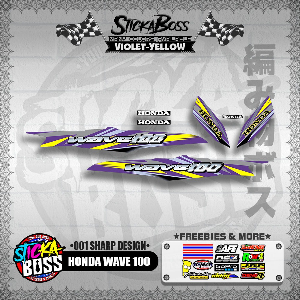 HONDA WAVE 100 DECALS ( 001 SHARP DESIGN )【WITH FREEBIES】 | Shopee ...