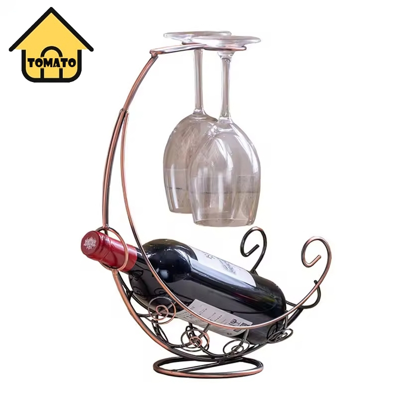 European style hanging wine glass rack wine rack storage desktop wine ...
