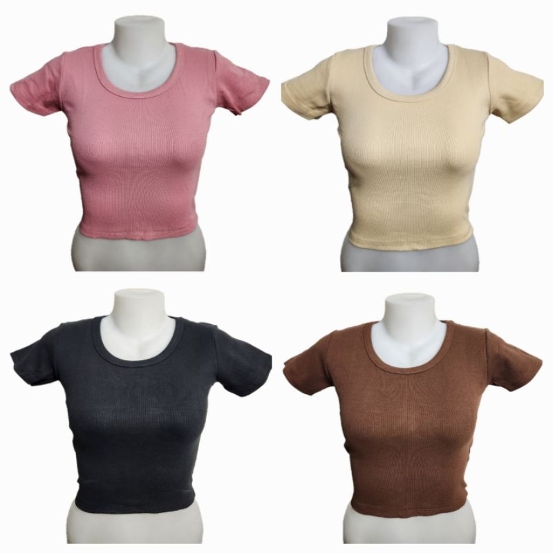 Basic crop top overrun minimalistic ctop tops made of pure cotton ...