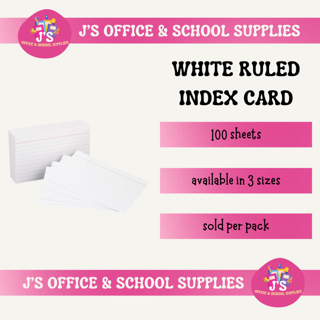White Ruled Index Card | Shopee Philippines