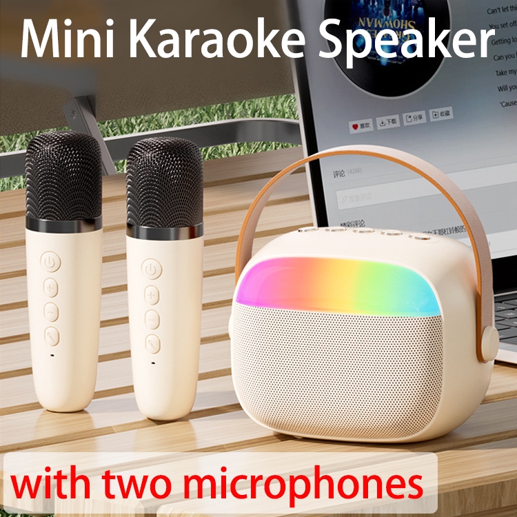 Portable mini karaoke wireless bluetooth speaker with mic smart ...