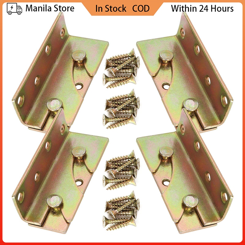 4Pcs/set Bed Rail Brackets Bed Frame Connect Hidden Bed Hinge Bed ...