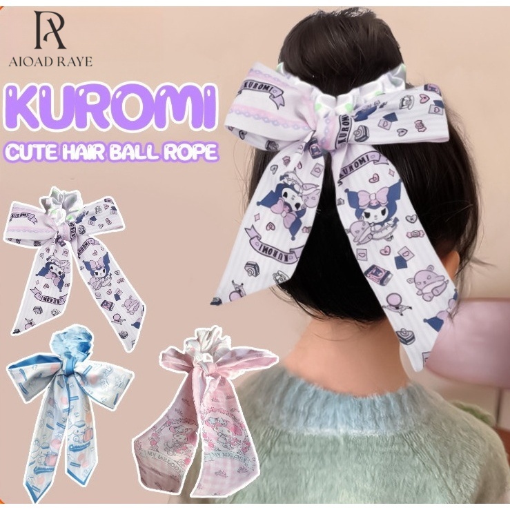 Sanrio Kuromi Cinamonroll Melody streamer Hair Ring Ribbon Cute pattern ...