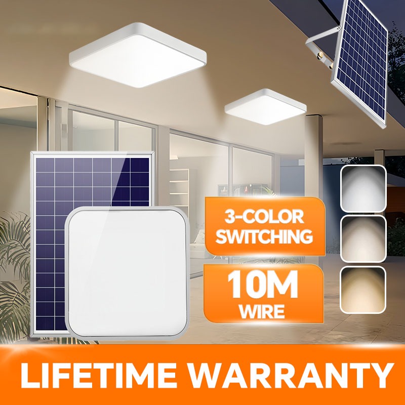 Solar ceiling light solar light outdoor waterproof 3 way colors indoor ...