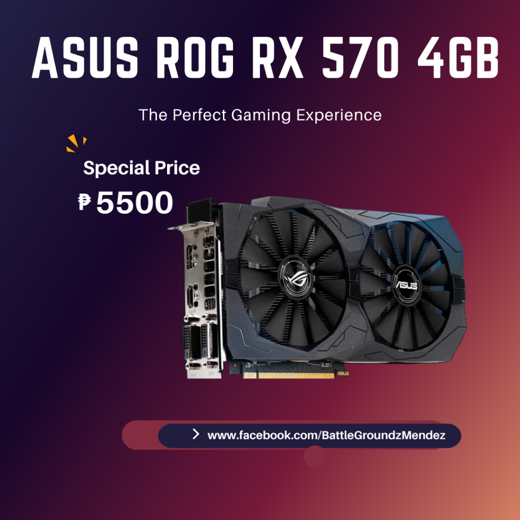 RX 570 4GB ASUS ROG USED | Shopee Philippines