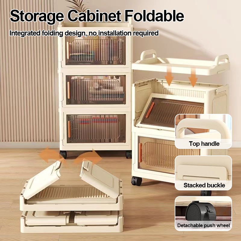 Foldable Gap Storage Cabinet with Wheel Bathroom Organizer Movable ...