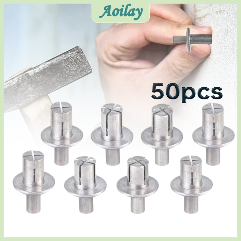 50Pcs 7-11mm M5 Aluminum Alloy Hammer Drive Rivets Tapping Expansion ...