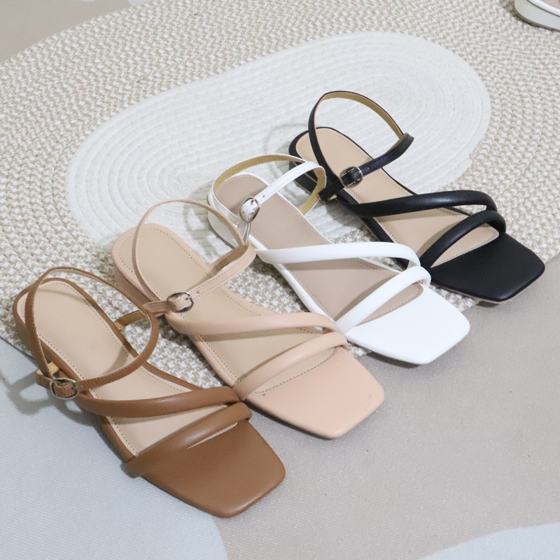 [[M015]] 1 inch Comfy Heels Sandals for women ith slim strap[[M015 ...