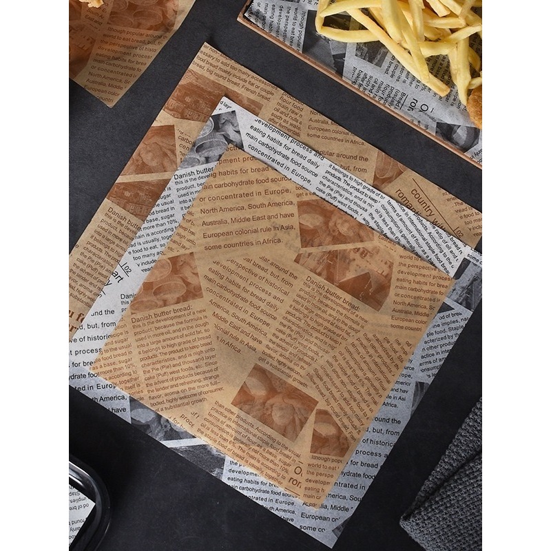 500pcs Greaseproof Food Paper Food Lin Burger Wax Paper Wrapper Baking ...