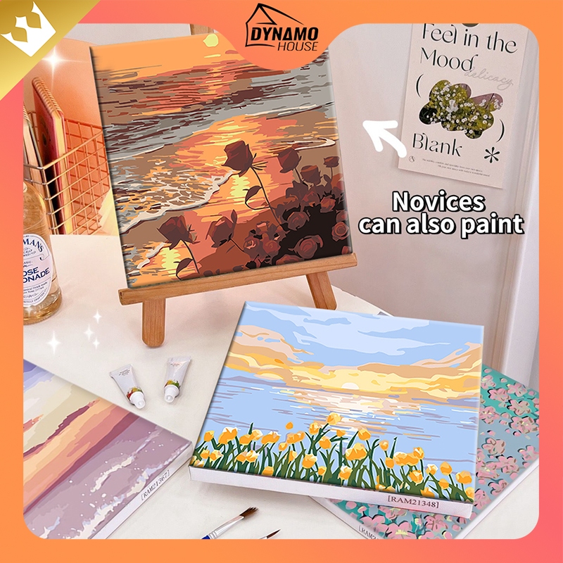 Diy Scenery Digital Oil Paint By Numbers 20x 20cm Canvas Frame Number ...
