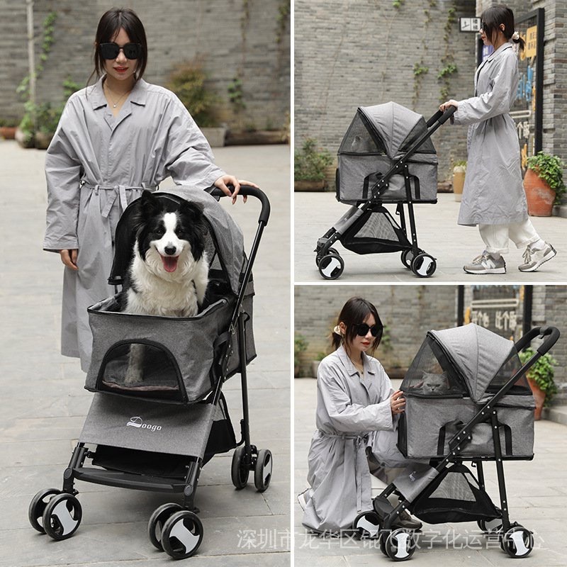 Fit 20KG Pet Trolley Outdoor Foldable Pet Stroller Pet Carrier Strong ...