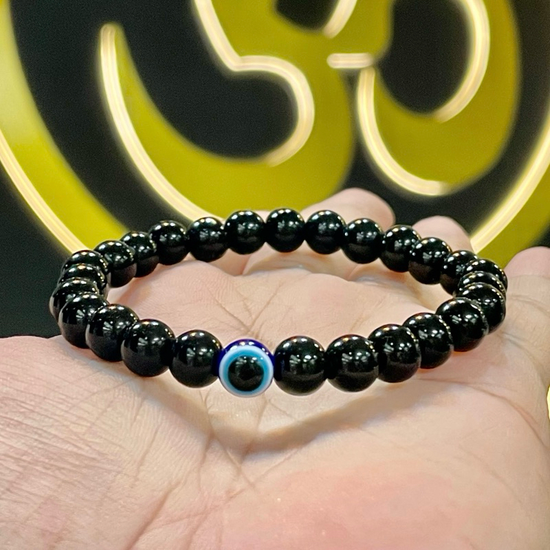 Authentic Black Tourmaline Anti Evil Eye Bracelet | Shopee Philippines