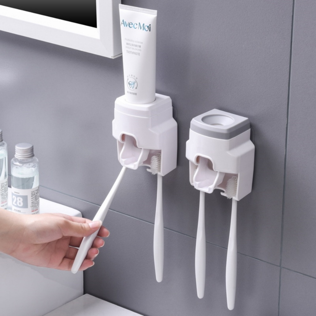 Creative lazy automatic toothpaste squeezer wall mounted toothbrush ...