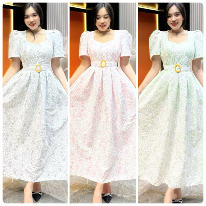 Vietnamese-style Embroidered Heavy-duty Long-sleeve Loose Ruffle Dress