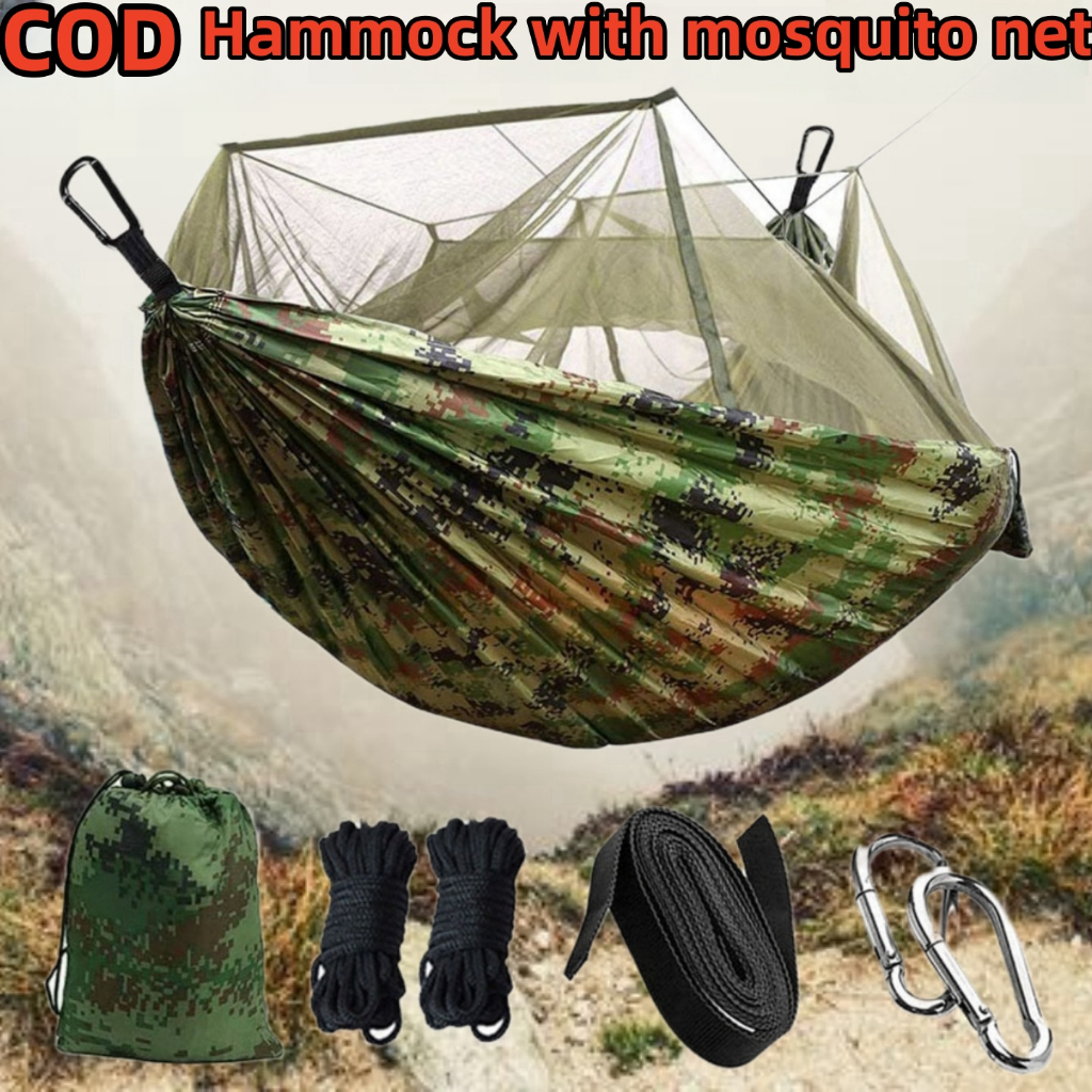 Outdoor Duyan camping hammock with mosquito net hiking army