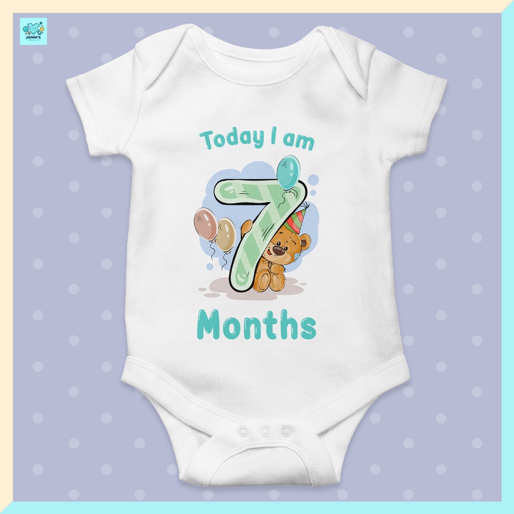 Cute Bear Baby monthly milestone outfit Baby boy outfit baby girl