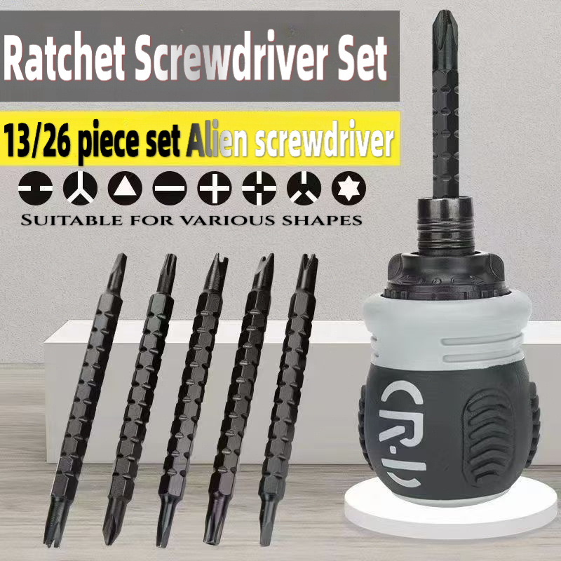 13PCS/SET Ratchet Screwdriver Set Mini Hand Tool Cross Groove Drill ...