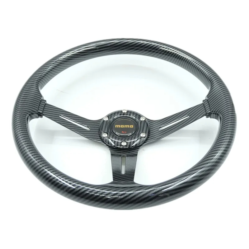 Car Modification Racing Steering wheel 13-14 inch Carbon Black MOMO ...