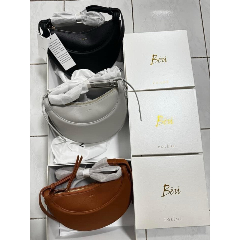 POLENE Saddle bag leather material with box | Shopee Philippines