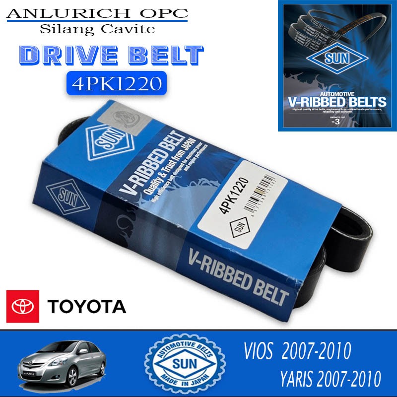DRIVE BELT TOYOTA VIOS / YARIS 2007-2010 4PK1220 ( ALT + AC ) SUN ...