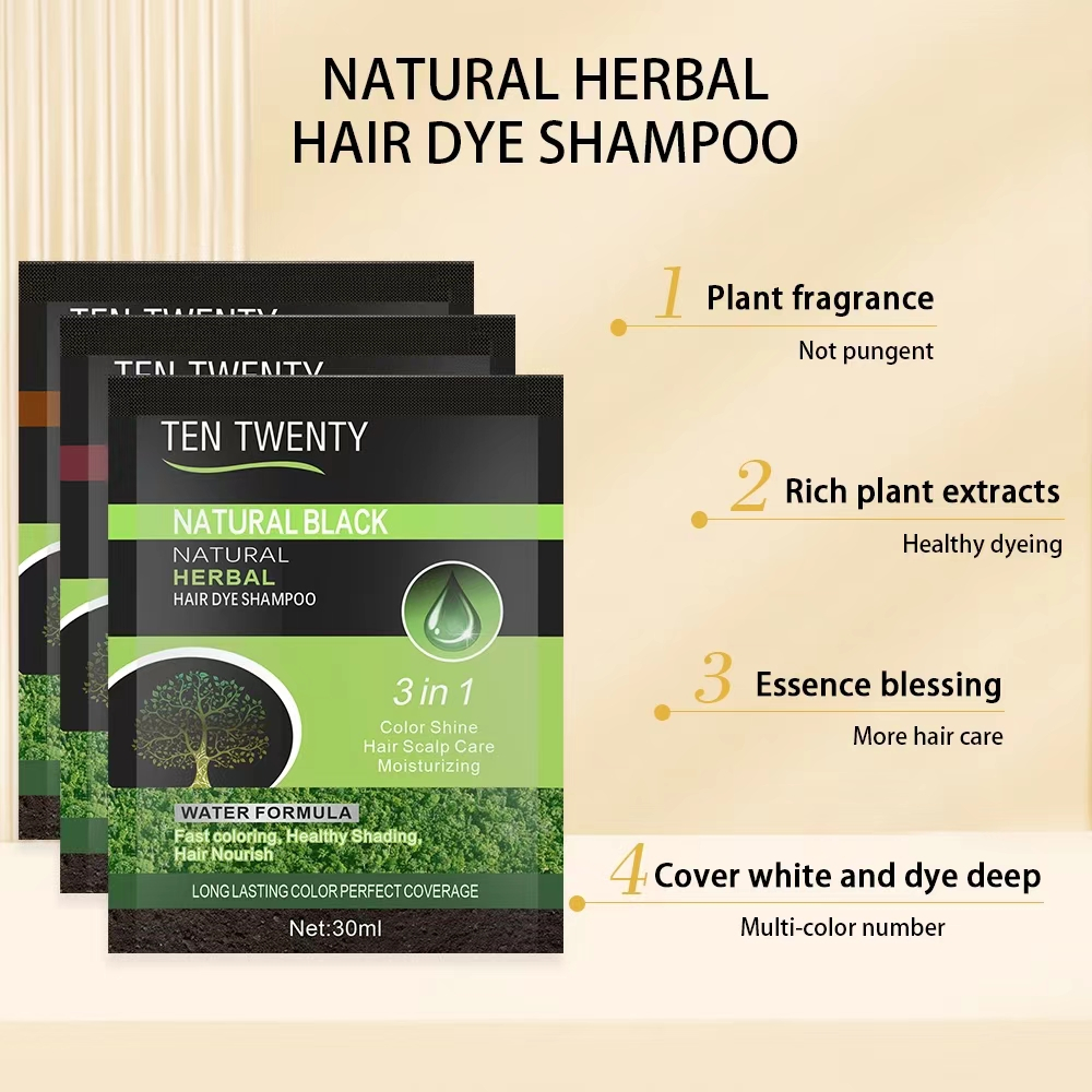 STYLECLUB TENTWENTY HAIR DYE SHAMPOO Herbal Hair Color Shampoo Sachet ...