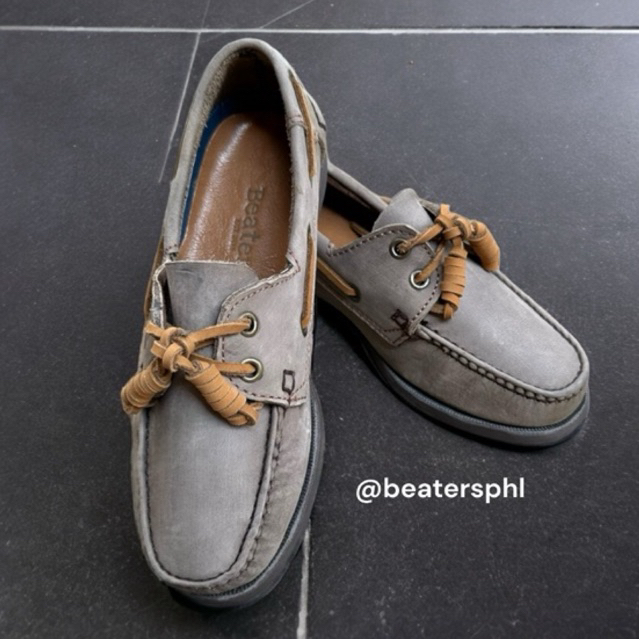 FOR HER GREY NUBUCK BEATERS PH GENUINE COW LEATHER