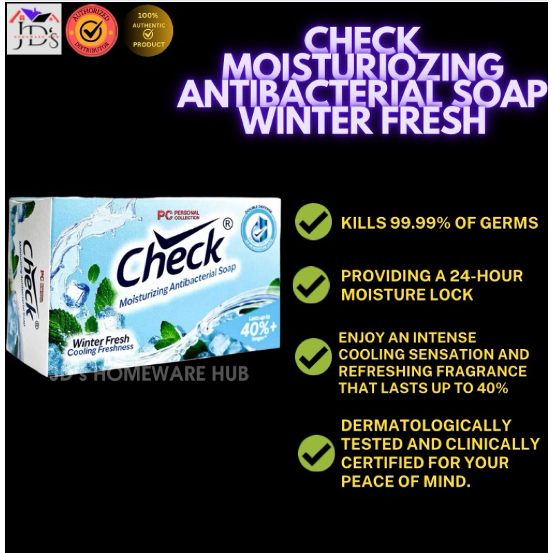 NEW CHECK MOISTURIZING ANTI BACTERIAL SOAP WINTER FRESH | Shopee ...