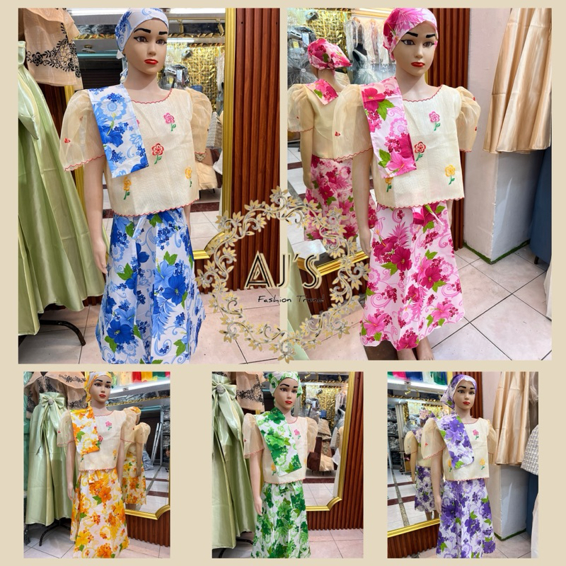 Kimona Piña Piña w/ Patadyong Skirt For Kids | Shopee Philippines