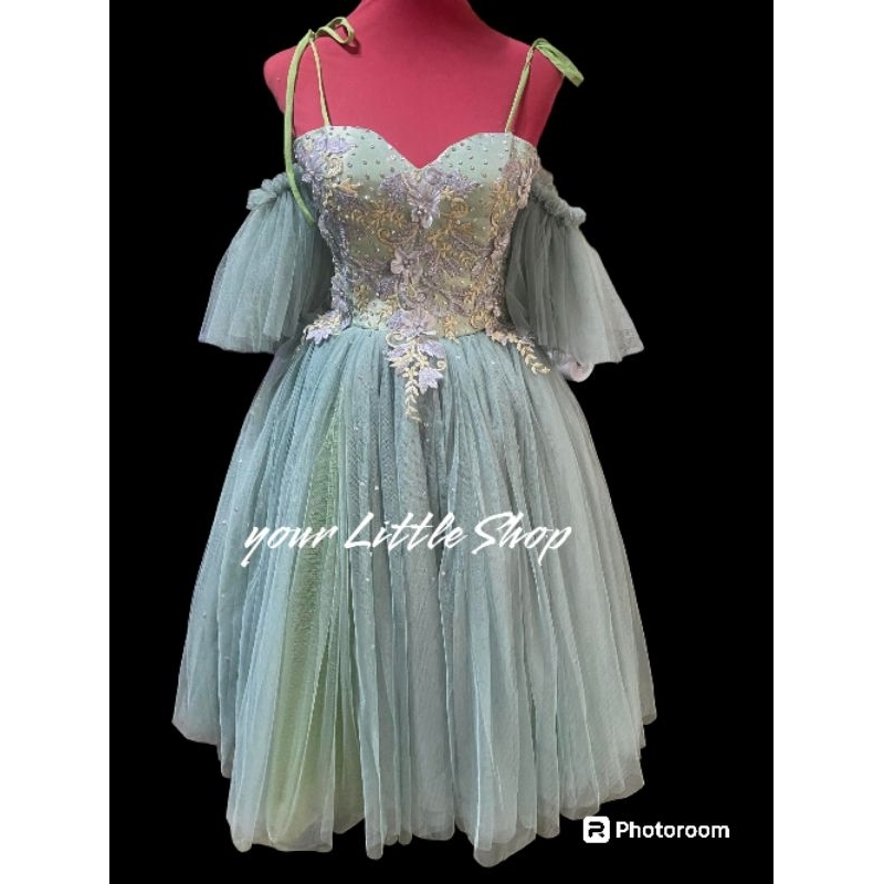 Cocktail Gown with Crystal Embellished Assymetrical Jacket