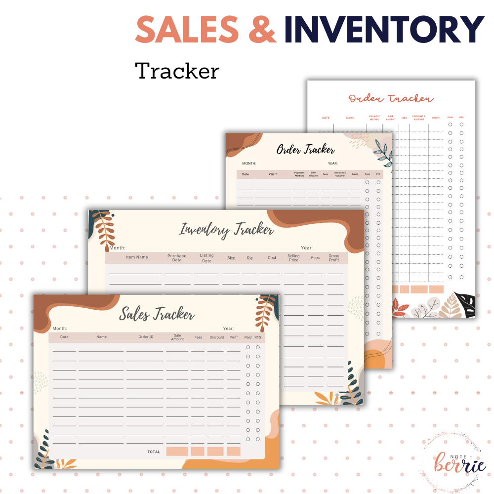 A5 Order Tracker Sales Inventory Reseller Planner Financial Management ...