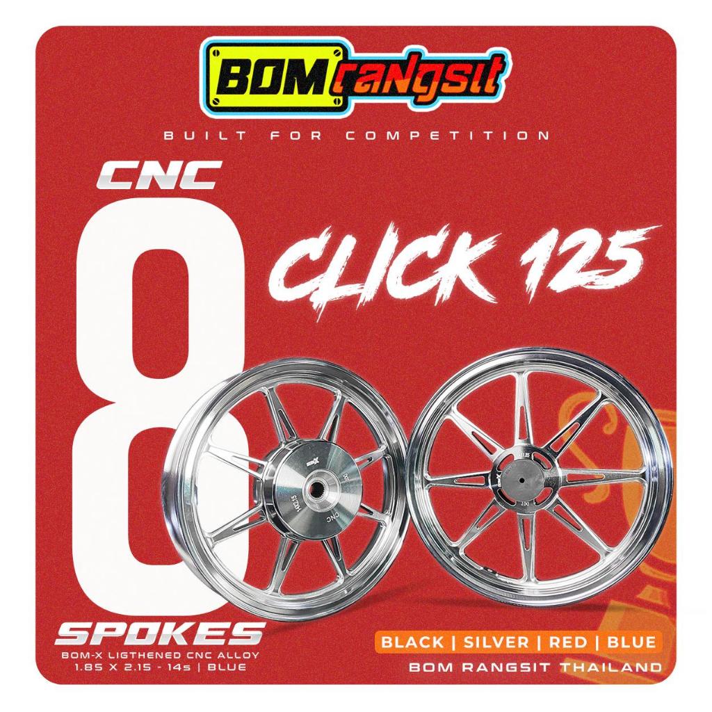 BOM RANGSIT BOMX CNC MAGS - 8 Spokes Mags Honda Click 125/150 1.85 X 2. ...