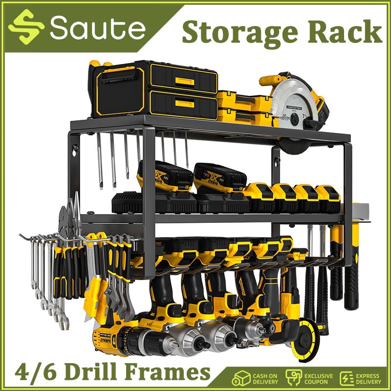 8 Drilling Slot Power Tool Wall Mount Organizer Cordless Drill Tool ...