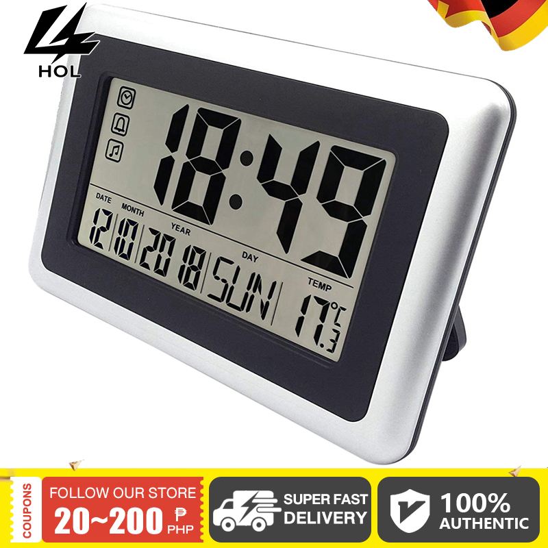 Large Display Digital Wall Clock,Silent Desk Shelf Clocks Battery ...