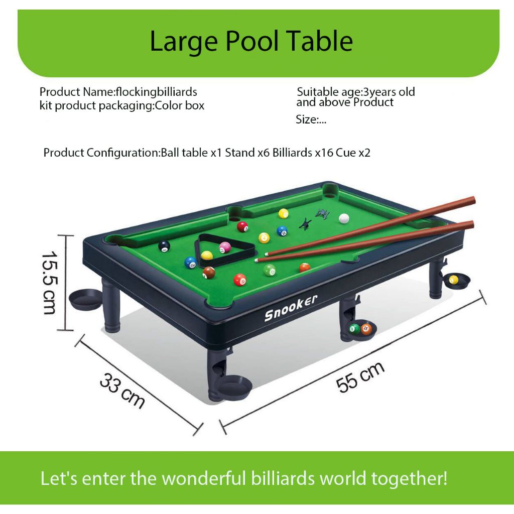 Mini Billiard Ball Snooker Pool Table Top Game Set Kids Toy | Shopee ...