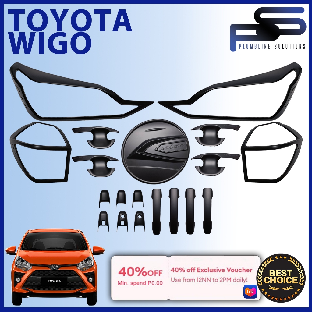 Toyota Wigo Combo Garish Set 2017 - 2022 / 2023 ON Model BLACK AND ...