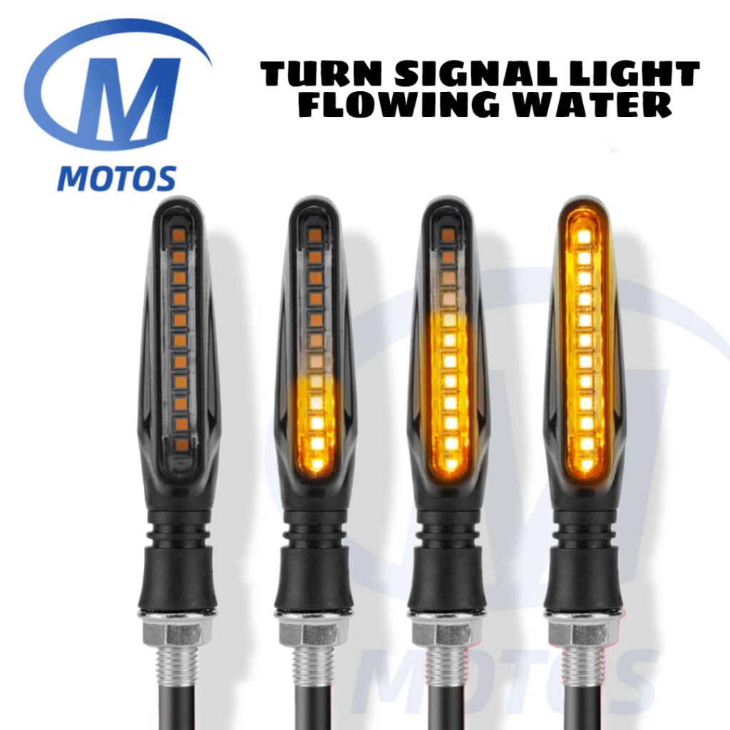 MOTOSPH MOTORCYCLE MODIFIED TURN SIGNAL LIGHT TAIL FLASHER LED FLOWING ...