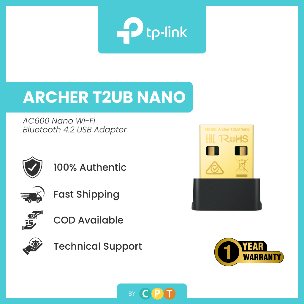 TP-Link Archer T2UB Nano AC600 WiFi Bluetooth 4.2 USB Adapter | WiFi ...