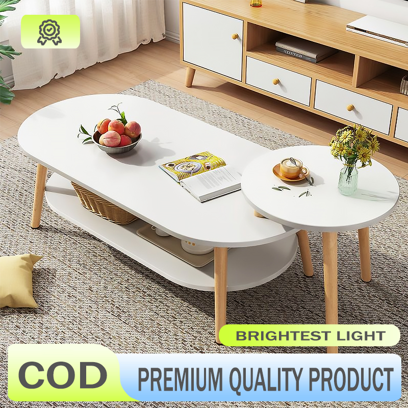 Nordic double-layer combination table living room small apartment ...