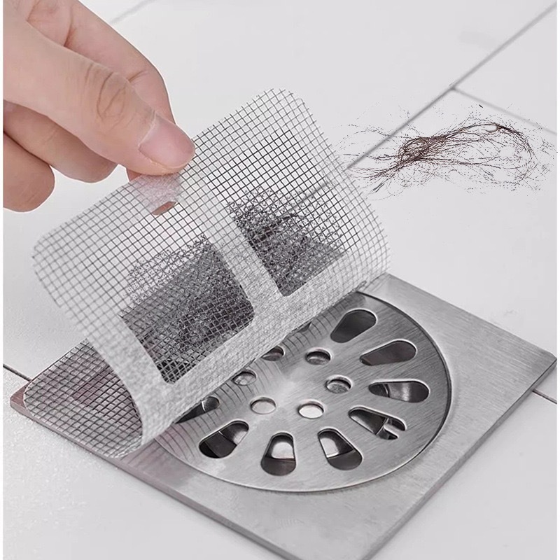 10pcs Disposable Floor Drain Sticker Shower Drain Hair Catcher Mesh ...