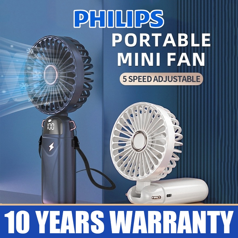 PHILIPS Mini Fan Handheld Fan 5-Speed Portable USB Rechargeable Folding ...