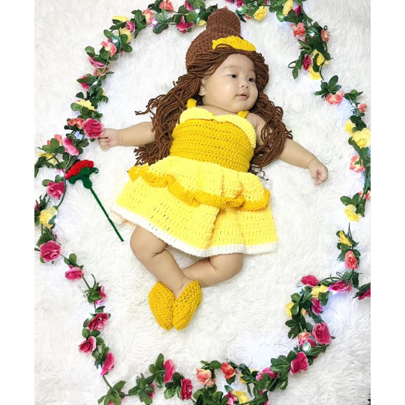 open lace back dress PRINCESS APPLIQUE, Crochet Applique Pattern, Princess Belle Appliqu,   SunnyBunnyCrochet