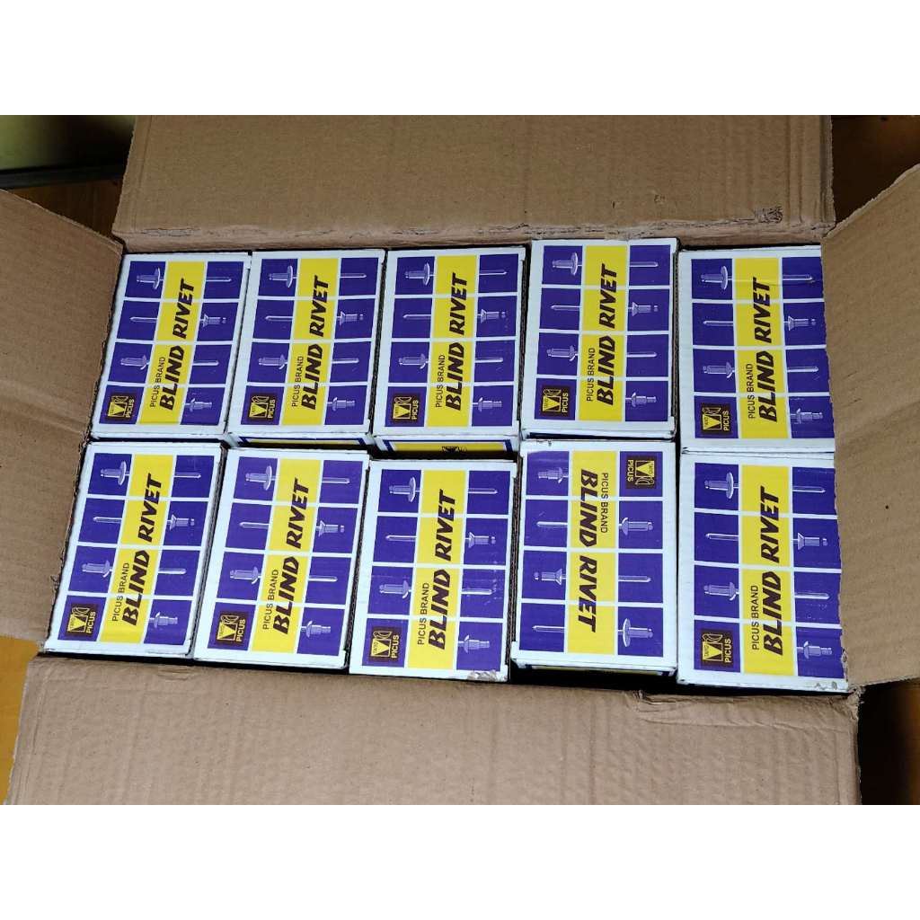 PICUS Blind Rivets Sliver (20PCS 1 BOX) 1/8x1/2, 5/32x1/2, 1/8x3/4, 5 ...