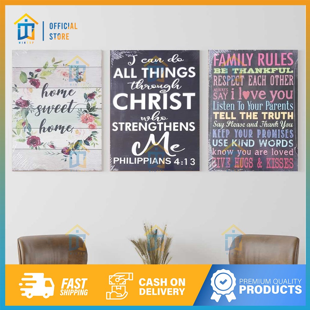 Wintop】Wooden Quotes Wall Decor BIBLE VERSE/CHRISTIAN QUOTES