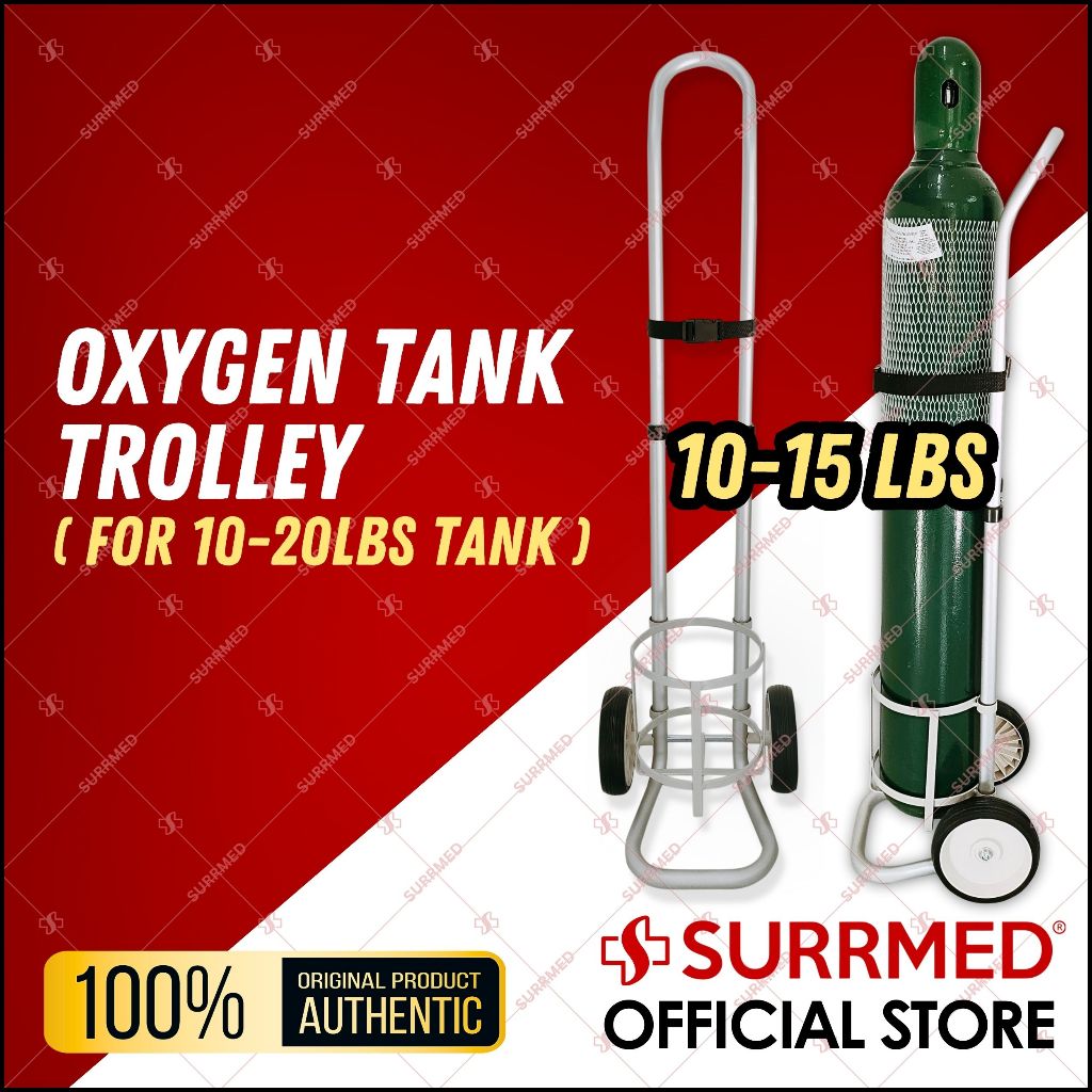 SURRMED Oxygen Tank Trolley | Heavy-Duty Cart for 15lbs / 20lbs ...