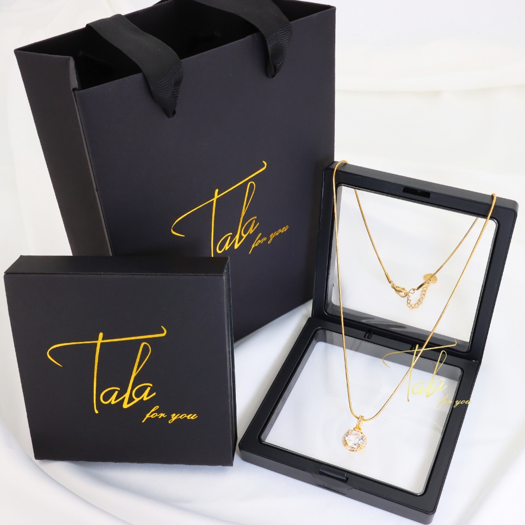 Tala for you 18K Gold Classic Necklace for Women Round Chain With Box ...