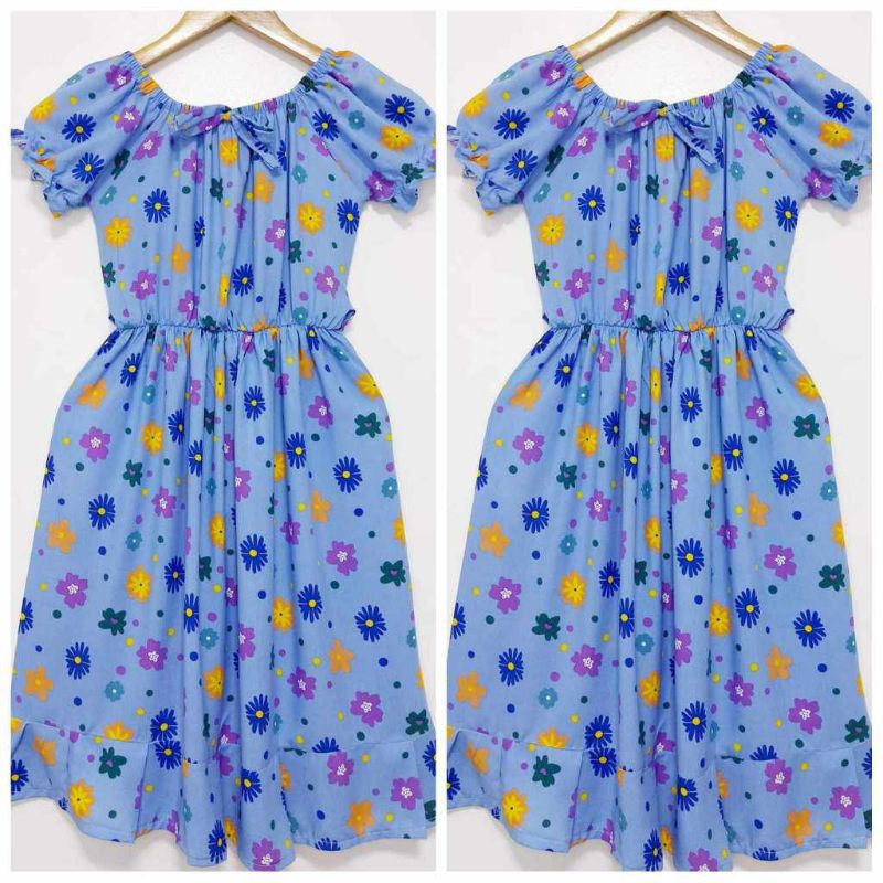 rich puff sleeves dress / high quality alangan dress challis alangan ...