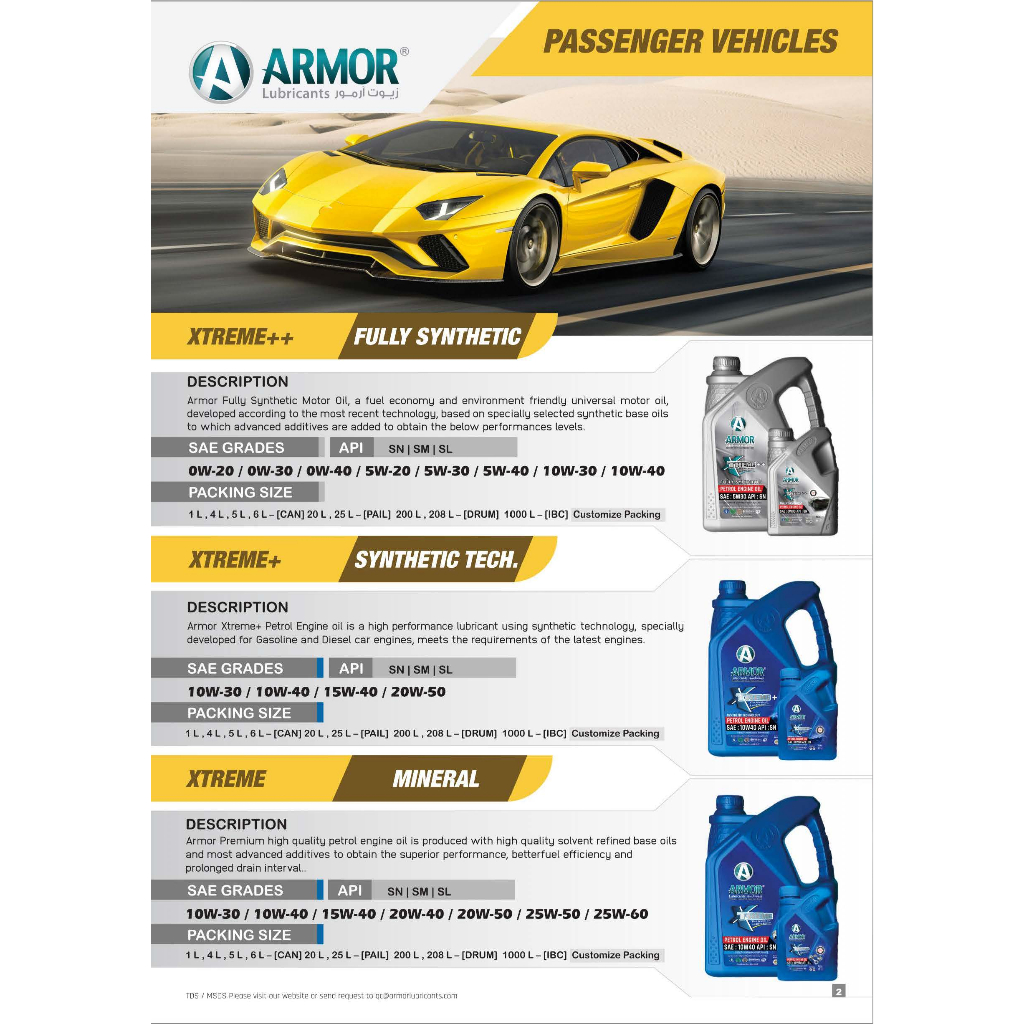 Armor Xtreme++ API SN/ACEA C3/ILSAC GF-5/GM Dexos2 5W30 Fully-Synthetic ...